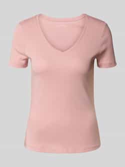 Christian Berg Woman T-shirt met geribde V-hals