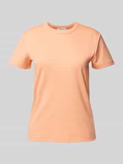 Opus T-shirt met geribde ronde hals model 'Samun'