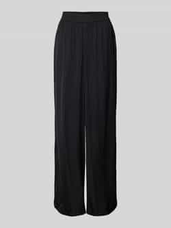 Q S by s.Oliver high waist wide leg broek zwart