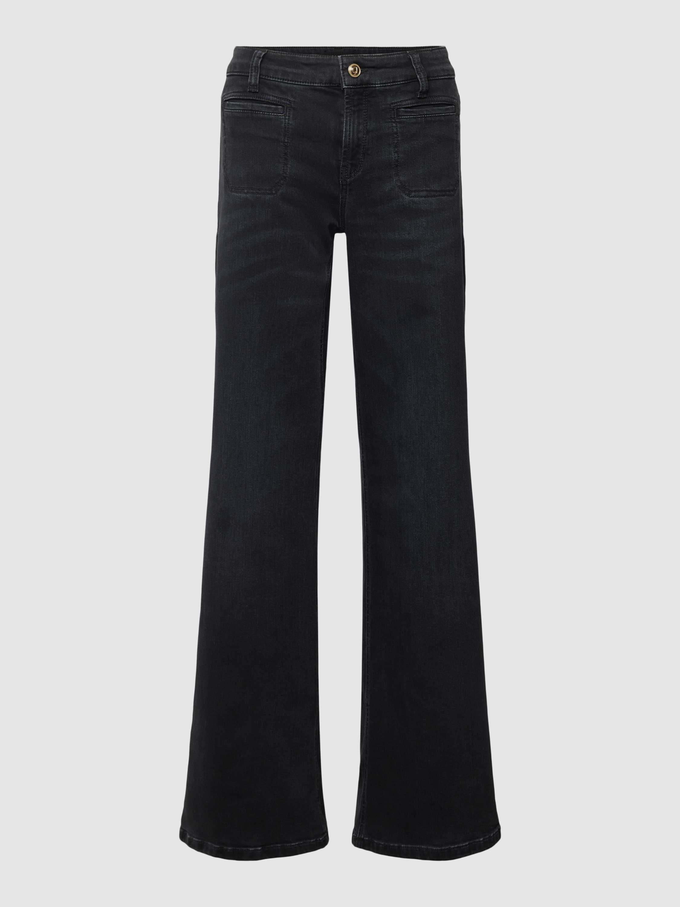 CAMBIO Wide leg jeans met strookzakken model 'TESS'