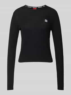 HUGO Gebreide pullover met labelstitching model 'Scallia'