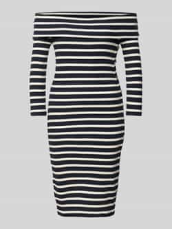 Lauren Ralph Lauren Knielange off shoulder-jurk met knoopsluiting opzij
