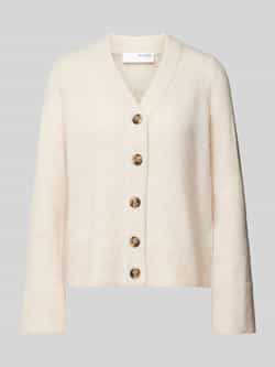 Selected Femme Gebreid jack met doorknoopsluiting model 'MALINE'