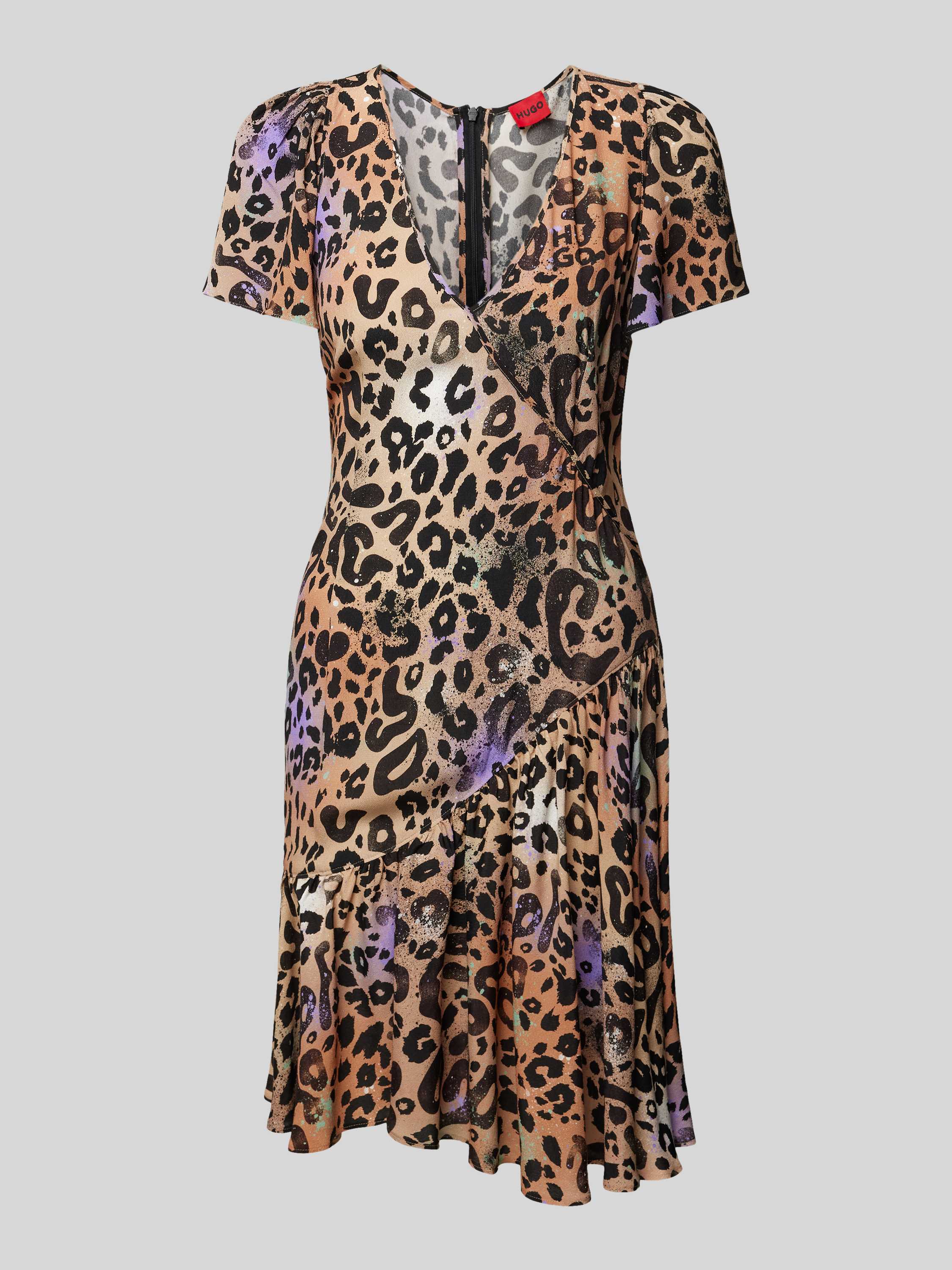 HUGO Knielange jurk met dierenprint model 'Kaluna'