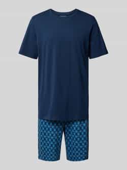 Schiesser Pyjama met geribde ronde hals