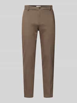Drykorn Tapered fit stoffen broek met ceintuurlussen model 'AJEND'