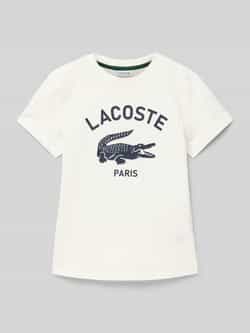 Lacoste T-shirt met labelprint en ronde hals