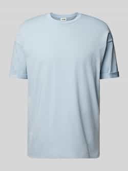 Drykorn T-shirt met geribde ronde hals model 'THILO'