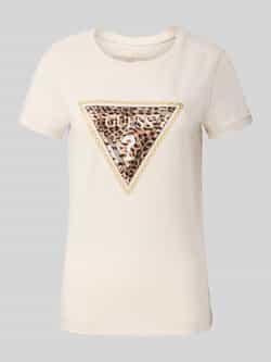 Guess Triangle Leo T-Shirt Herfst Winter Collectie White Dames