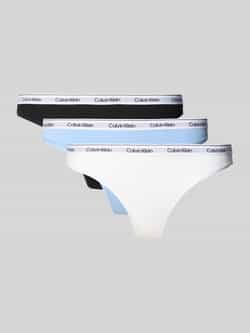 Calvin Klein Underwear String met logostitching in een set van 3 stuks model 'Modern'