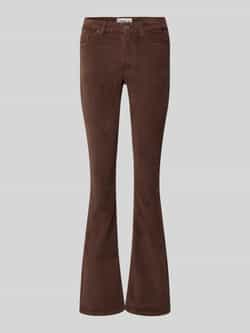 ONLY corduroy flared regular waist flared broek donkerbruin