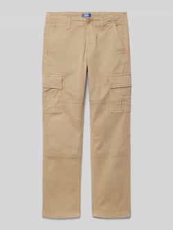 Jack & jones JUNIOR loose fit cargobroek JPSTKANE JJHARLOW beige Jongens Stretchkatoen 146
