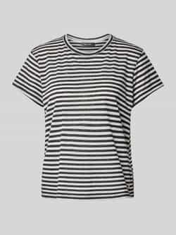 MOS MOSH Gestreepte Tee Top Micro Chip Black Dames
