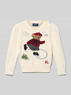 Polo Ralph Lauren Kids Gebreide pullover met motief en ronde hals