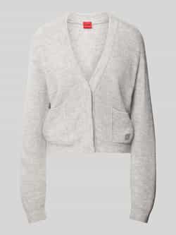 HUGO Gebreide cardigan met labelstitching model 'Sarendety'