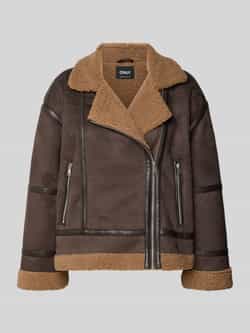 Only Regular fit bomberjack met kraag van teddybont model 'KENDRA'