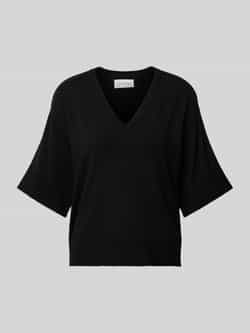 MSCH Copenhagen Oversized T-shirt van viscose met V-hals model 'Eslina'