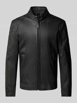 Gipsy Regular fit leren jack met opstaande kraag model 'Taavi'