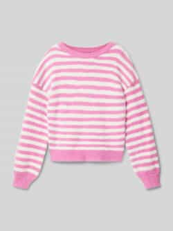 Only KIDS GIRL gebreide trui KOGNEWPIUMO roze wit Meisjes Nylon Ronde hals 146 152