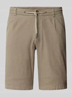 Bugatti Slim fit korte broek met tunnelkoord