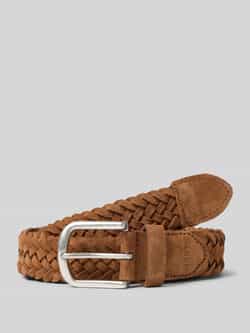 Monti Riem van leer in gevlochten look model 'Vancouver'