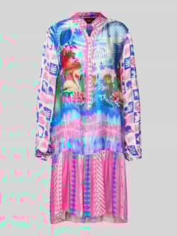 Miss goodlife Knielange tuniekjurk van viscose met knoopsluiting
