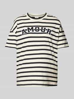 Kaffe Oversized T-shirt met geribde ronde hals model 'heidi'