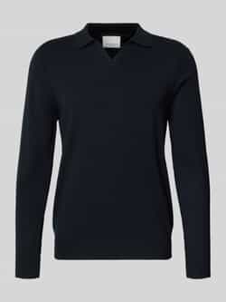 Profuomo Longsleeve Poloshirt Wol Blend Navy