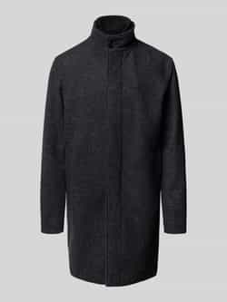 JACK & JONES Premium Lange jas van wolmix met opstaande kraag en steekzakken