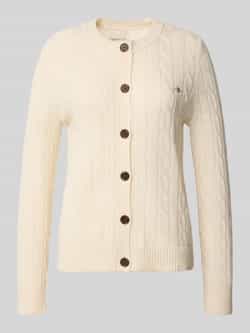 Gant Gebreid jack met kabelpatroon en labelstitching