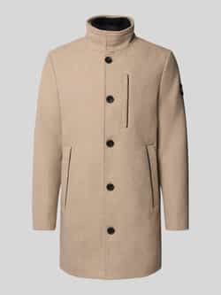 Tom Tailor Regular fit lange wollen jas met opstaande kraag