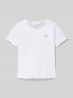 BLUE SEVEN T-shirt in riblook met ronde hals