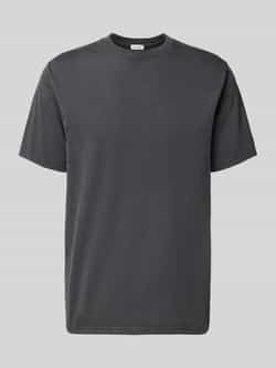 American vintage T-shirt met geribde ronde hals