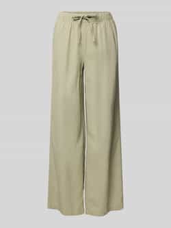 Only Wijde broek van een mix van viscose en linnen model 'CARO'