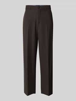 Scotch & Soda Straight fit stoffen broek met persplooien