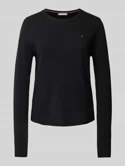 Tommy Hilfiger Gebreide trui SOFT WOOL C-NK SWEATER met logoborduring van 100% wol