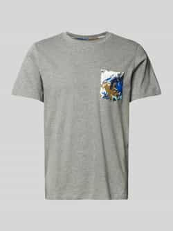 Blend T-shirt met geribde ronde hals model 'BHJEM'