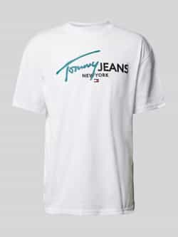 Tommy Jeans T-shirt met labelprint model 'SPRAY POP COLOR'