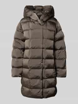 Calvin Klein Womenswear Glanzende gewatteerde lange jas met capuchon