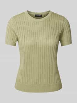 Lauren Ralph Lauren T-shirt met linnen in gebreide look model 'EYELAH'
