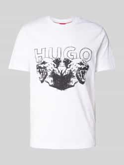 HUGO T-shirt met label- en motiefprint model 'Durro'