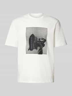 Armani Exchange T-shirt met geribde ronde hals