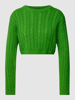 Gina Tricot Korte gebreide pullover met kabelpatroon