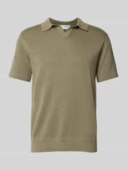 SELECTED HOMME Heren Polo's & T-shirts Slhmattis Ss Knit Sun Open Polo Noos Olijf