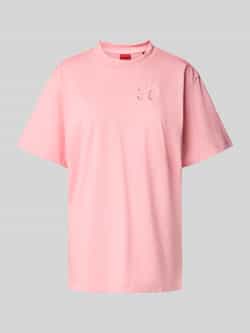 HUGO Relaxed fit T-shirt met labelstitching en ronde hals