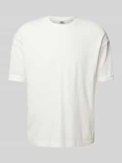 Drykorn T-shirt met geribde ronde hals model 'NOLIEN'