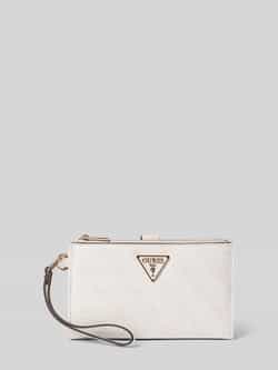 GUESS portemonnee Laurel II SLG Double Zip Organizer Bone Logo crème