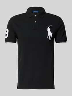 Polo Ralph Lauren Short Sleeve Knit Polo Shirt T-Shirts & Polo's in zwart formaten: XL