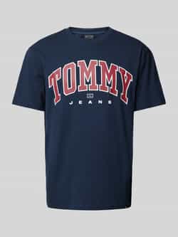 Tommy Jeans Gedrukt katoenen T-shirt Blauw Blue Heren