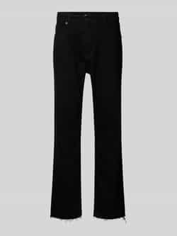 2Y Studios Straight leg jeans met franjes model 'ARUN OPEN HEM'
